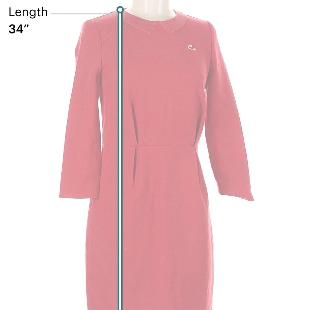 Lacoste Vibrant Red Long Sleeve Dress - Picture 3 of 4
